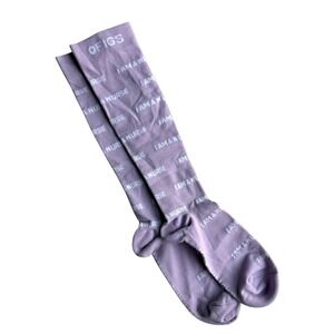 NEW FIGS Lavender Purple I AM A NURSE Compression Socks Knee High Women Size S